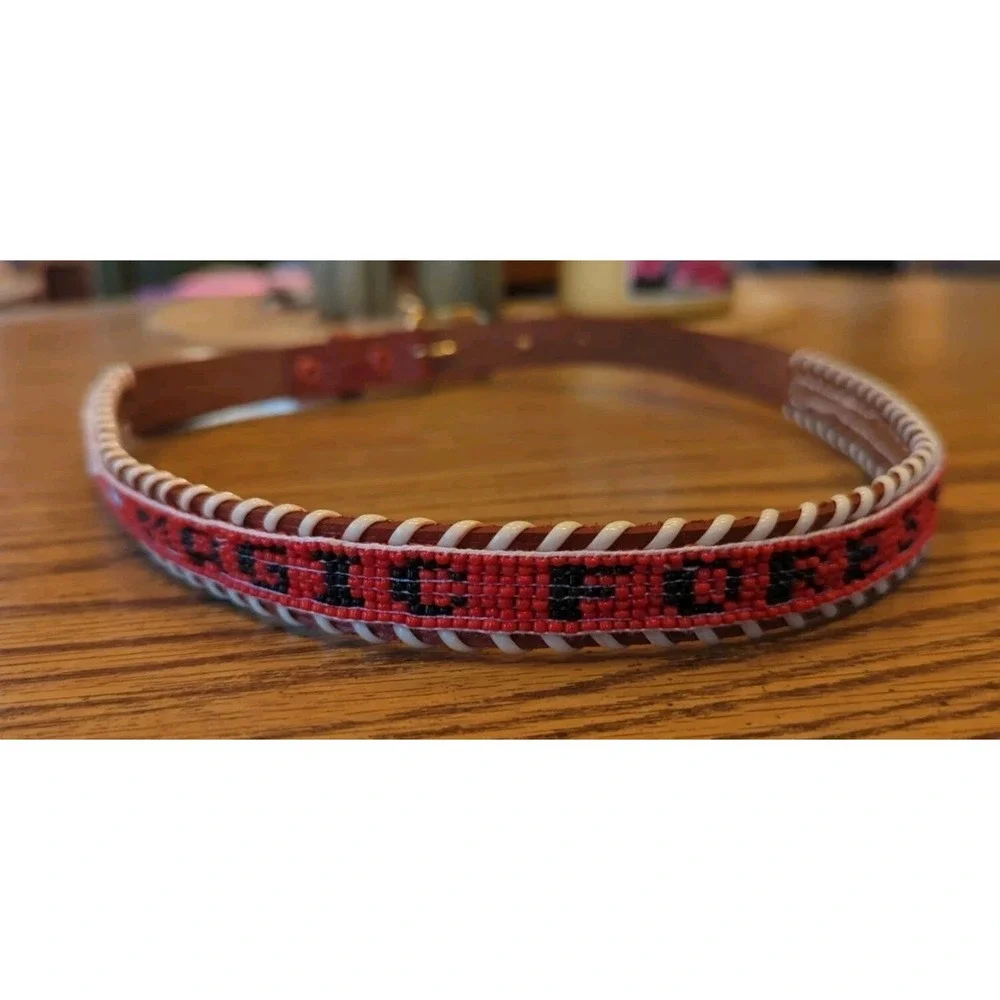 NOS Magic Forest Lake George NY Novelty Beaded Leather Belt Kids Youth Adult 28